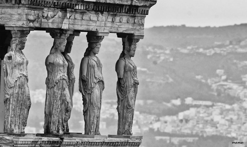 The Four Caryatids famous statue